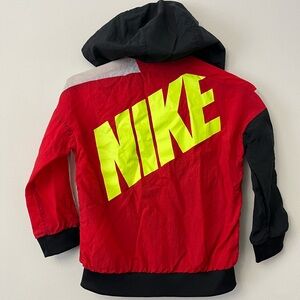 Nike Red and Black Windbreaker with Neon Logo